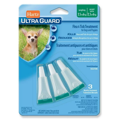 Hartz Ultra Guard Traitement antipuces/tiques pour chien 2.5-6kg