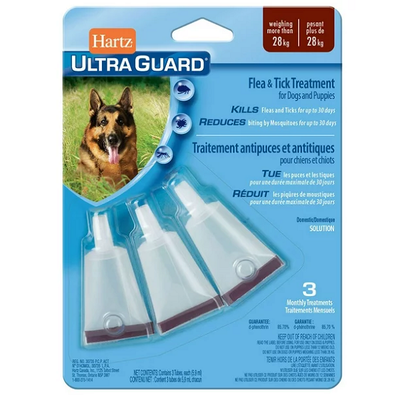 Hartz Ultra Guard Traitement antipuces/tiques pour chien 28kg+
