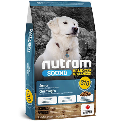 Nutram Sound S10 pour Chien Sénior poulet et avoine 25lbs