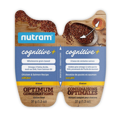 Nutram Combinaisons Optimales Cognitive+ Chaton Poulet, Saumon & Pois 2x37g