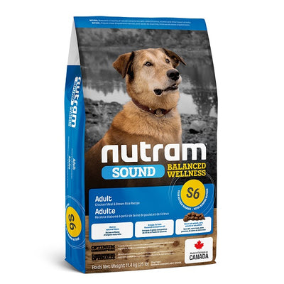 Nutram Sound S6 pour Chien poulet et riz brun 25lbs