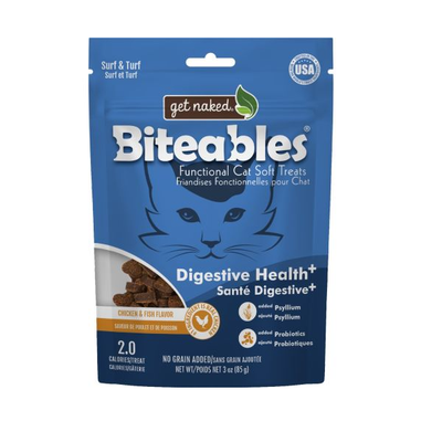 Get Naked Biteables Chat Santé Digestive, Tendres, Sans Grains 85g