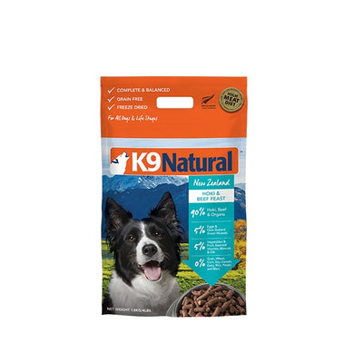 K9 Natural lyophilisé Boeuf et hoki pour chiens 1.8kg