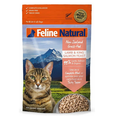 Feline Natural lyophilisé Festin d'agneau et saumon pour chats 320g