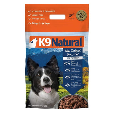 K9 Natural lyophilisé Festin de bœuf pour chiens 1.8kg