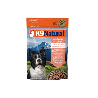 K9 Natural lyophilisé Festin d'agneau et saumon pour chiens 500g