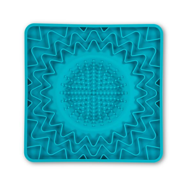 MESSY MUTTS Tapis à lécher multi-surfaces en silicone avec cadre bleu