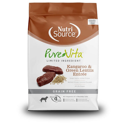 NutriSource Pure Vita au kangourou et lentilles vertes pour chiens 25lb
